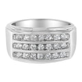 14K White Gold Men's Diamond Channel Set Band Ring (1 cttw, H-I Color, SI2-I1 Clarity)