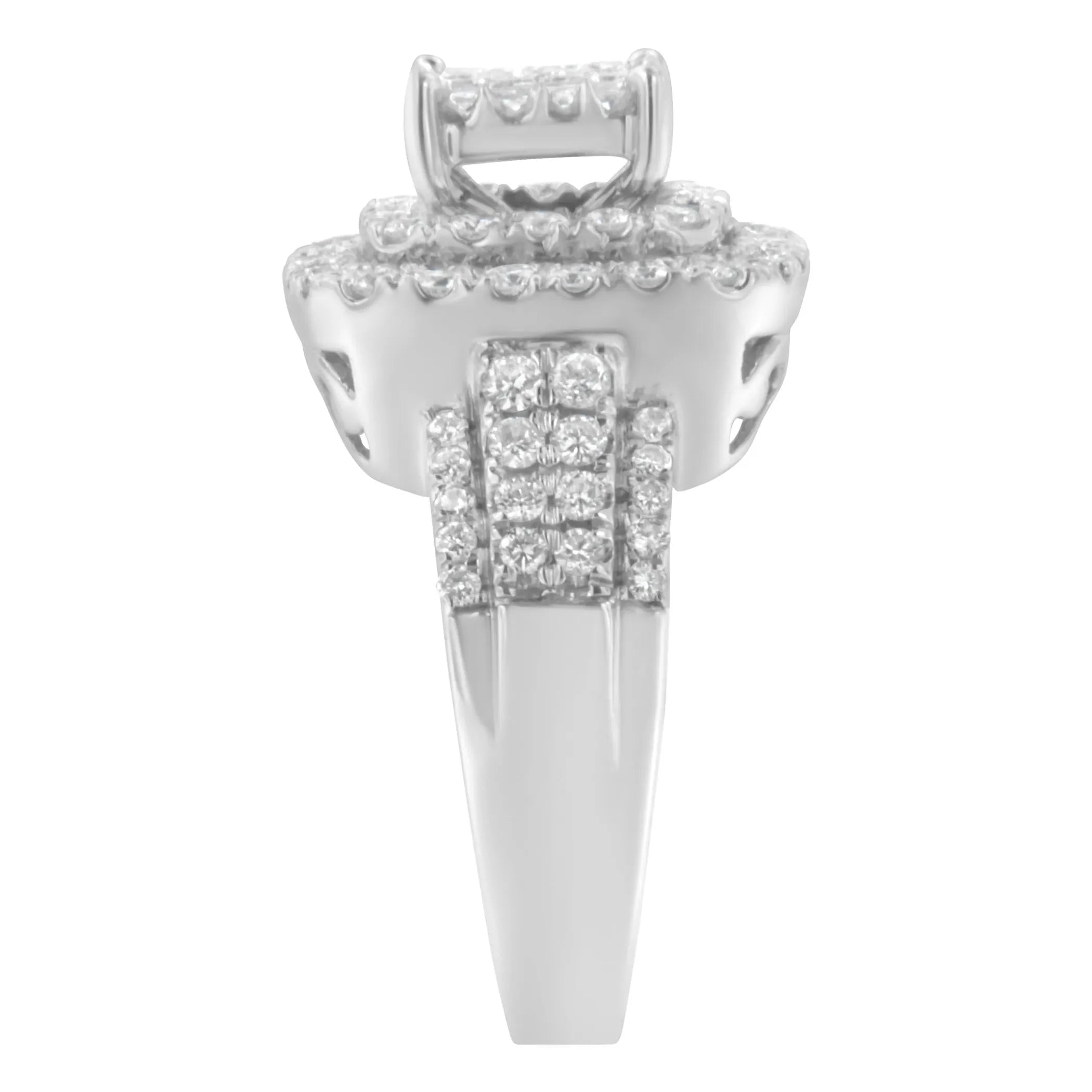 14KT White Gold Diamond Cocktail Ring (1 1/2 cttw, H-I Color, SI2-I1 Clarity)