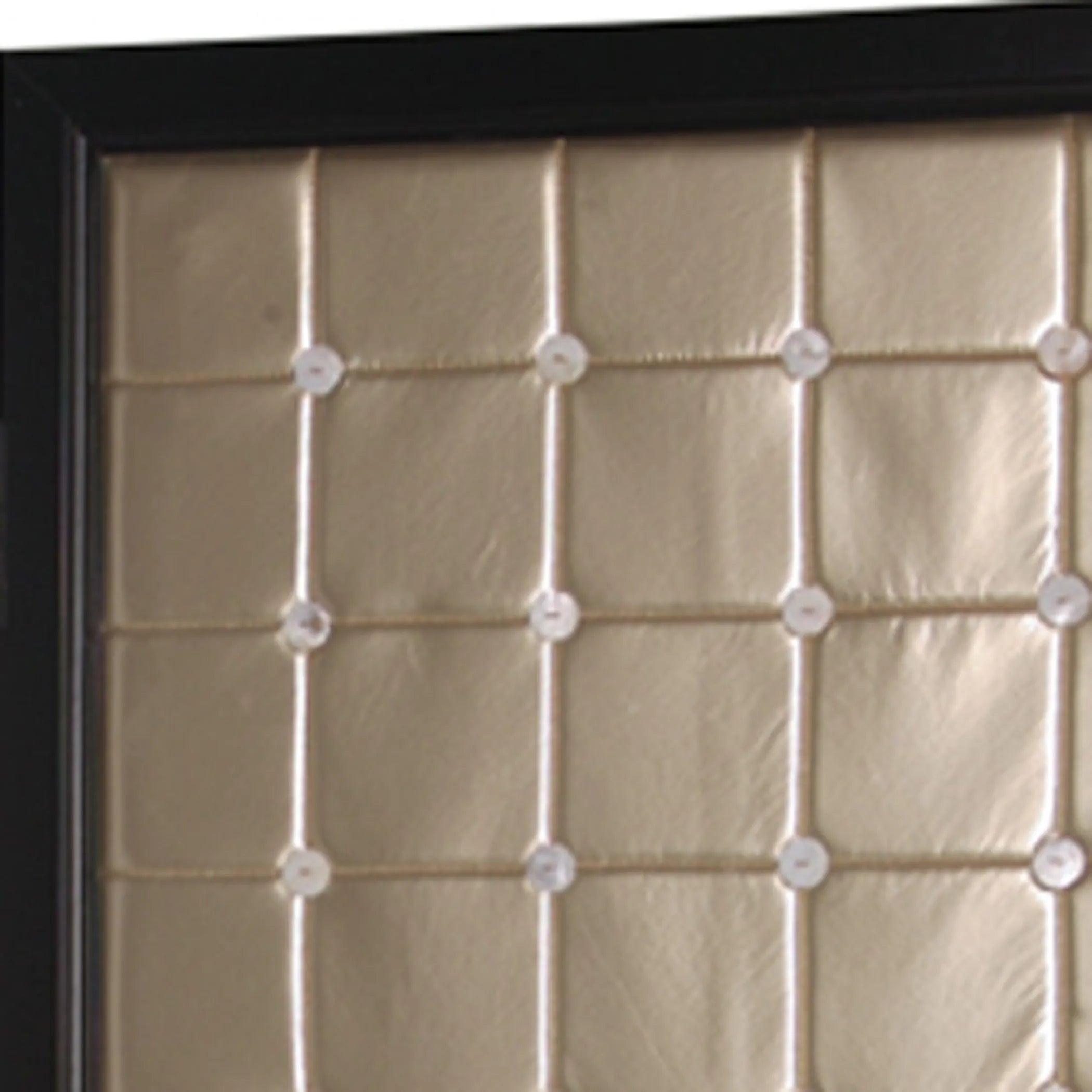 59" X 67" Gold Wood & Fabric  Screen