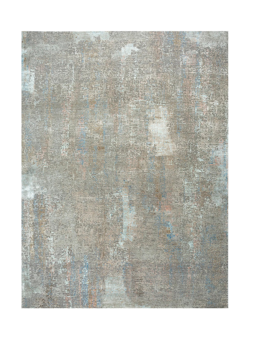 8' X 10' Blue Abstract Hand Knotted Area Rug