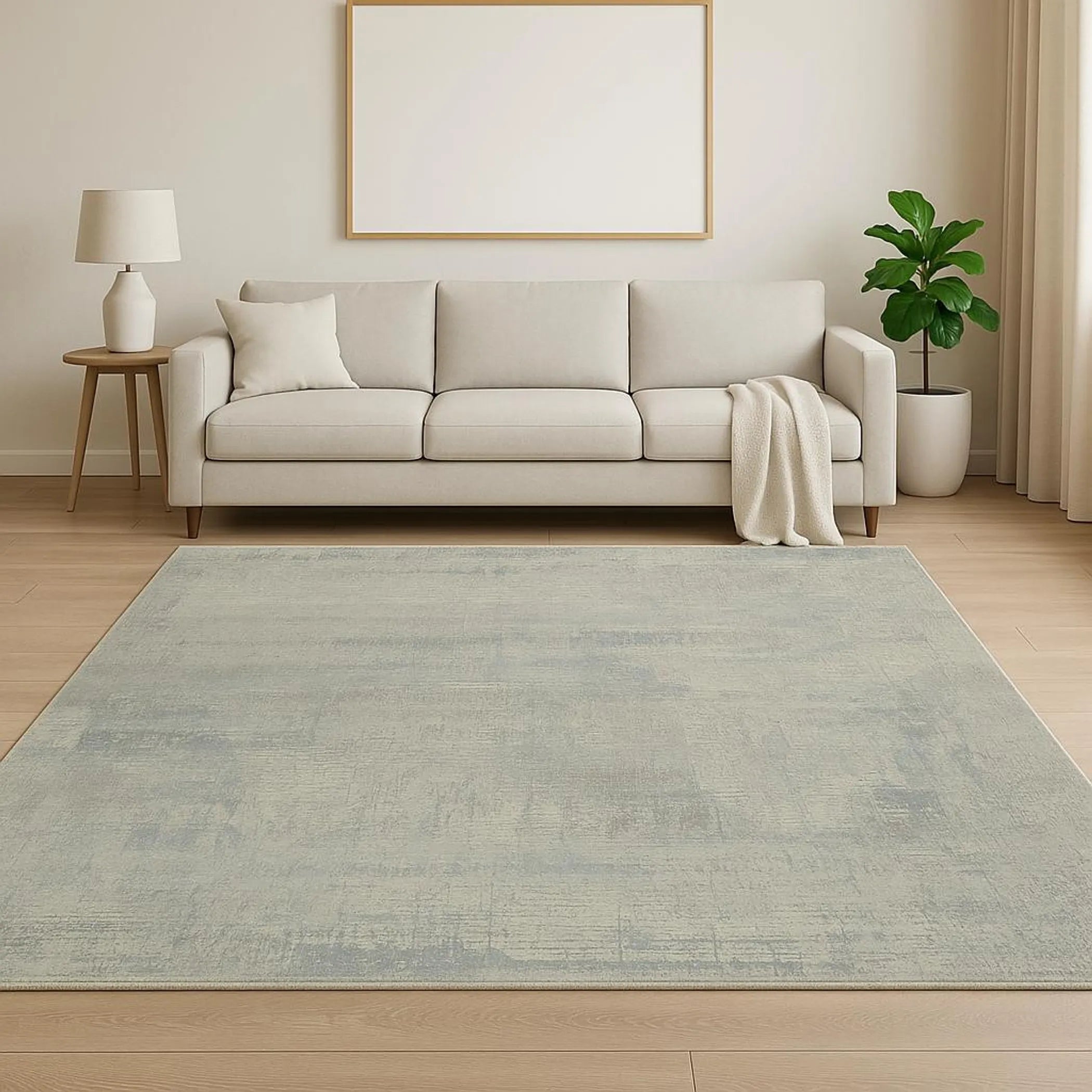 8' X 10' Blue Abstract Hand Knotted Area Rug