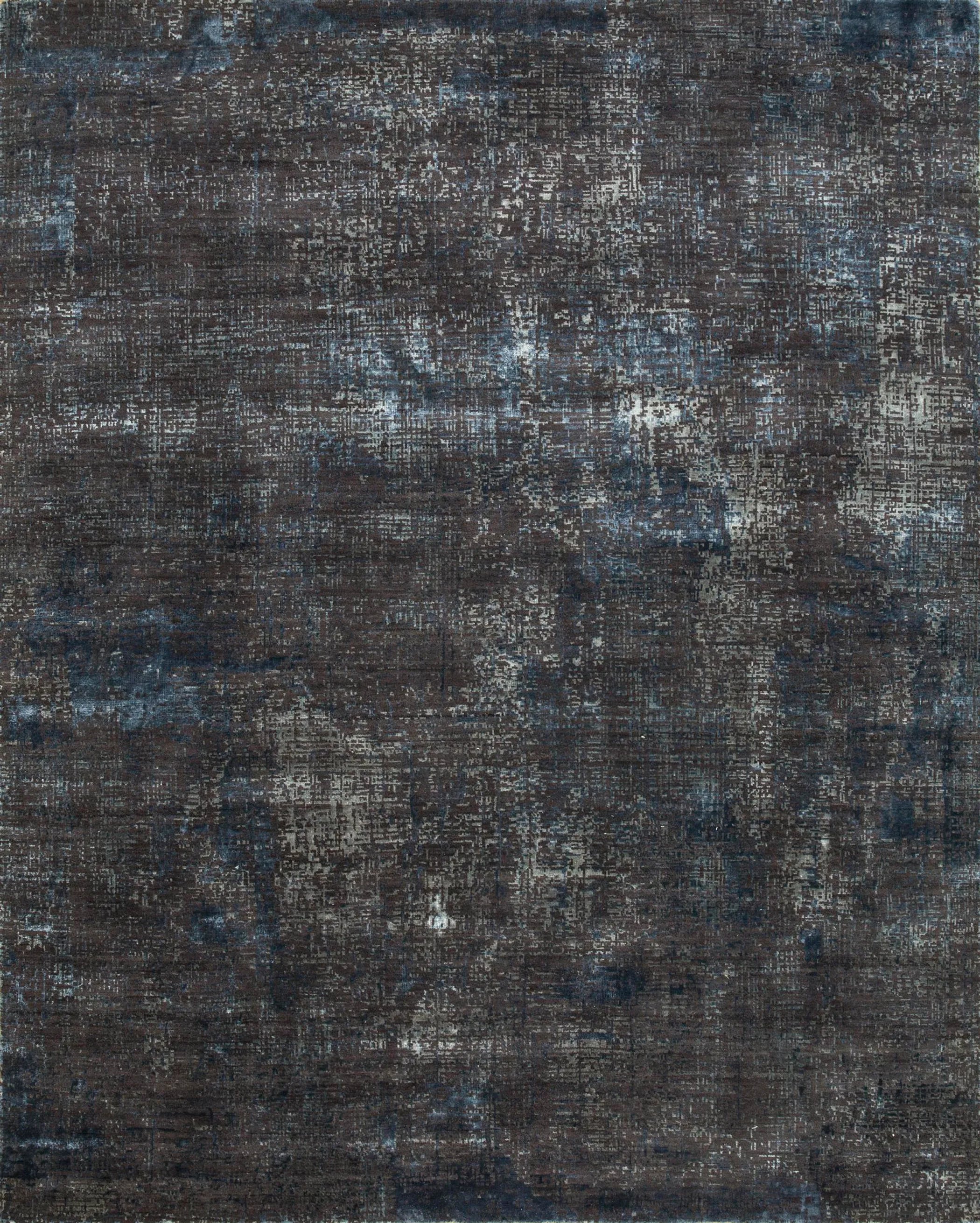 8' X 10' Blue Abstract Hand Knotted Area Rug