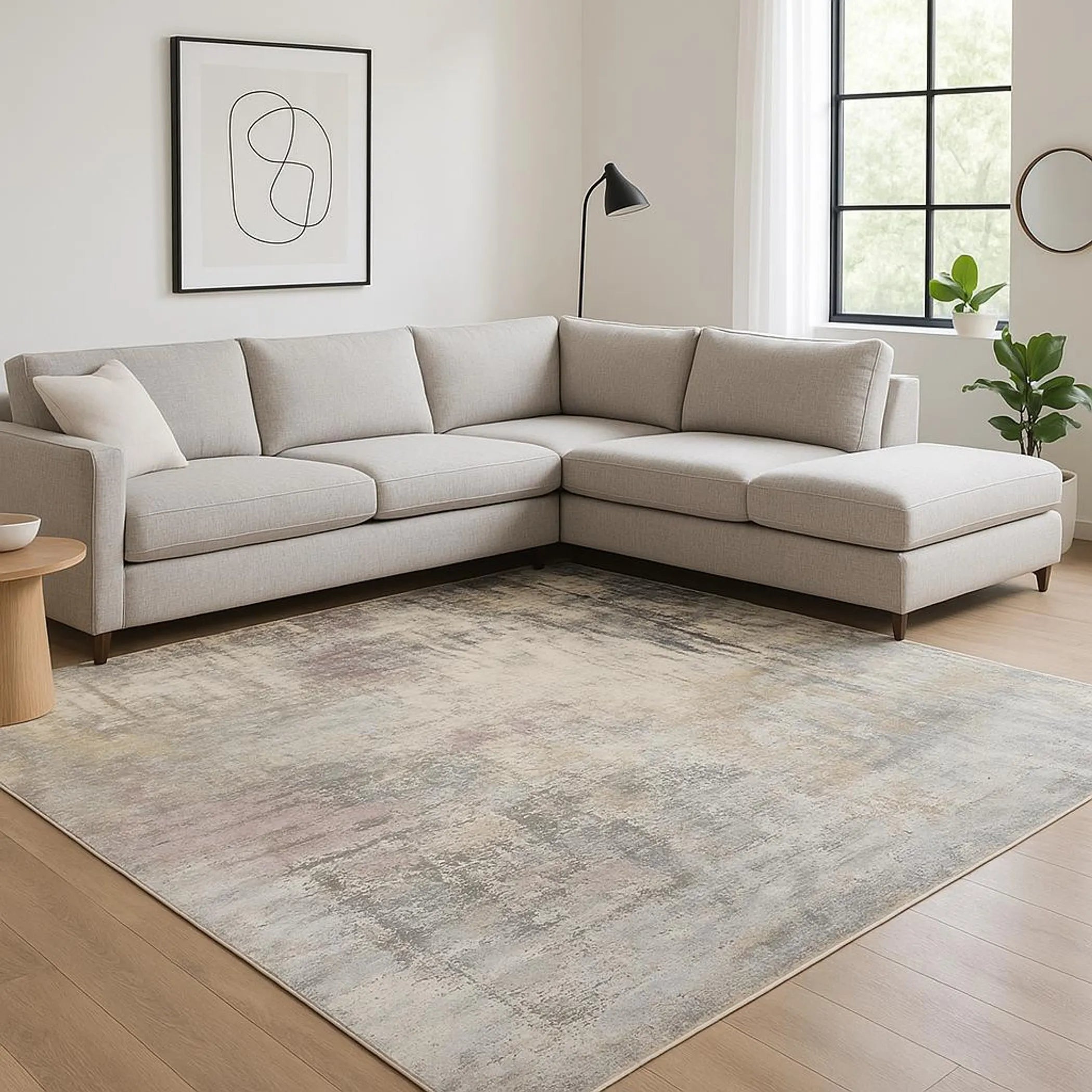 8' X 10' Blue Abstract Hand Knotted Area Rug