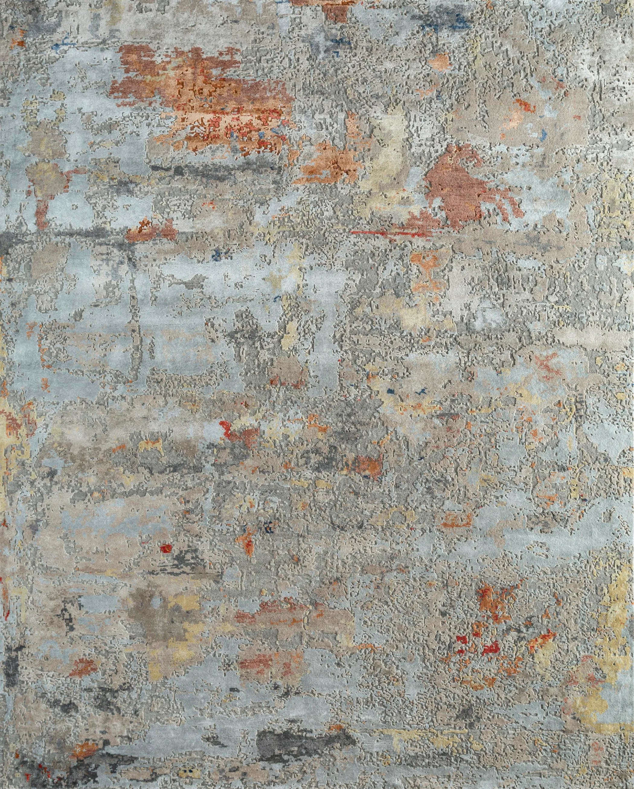 8' X 10' Blue Abstract Hand Knotted Area Rug