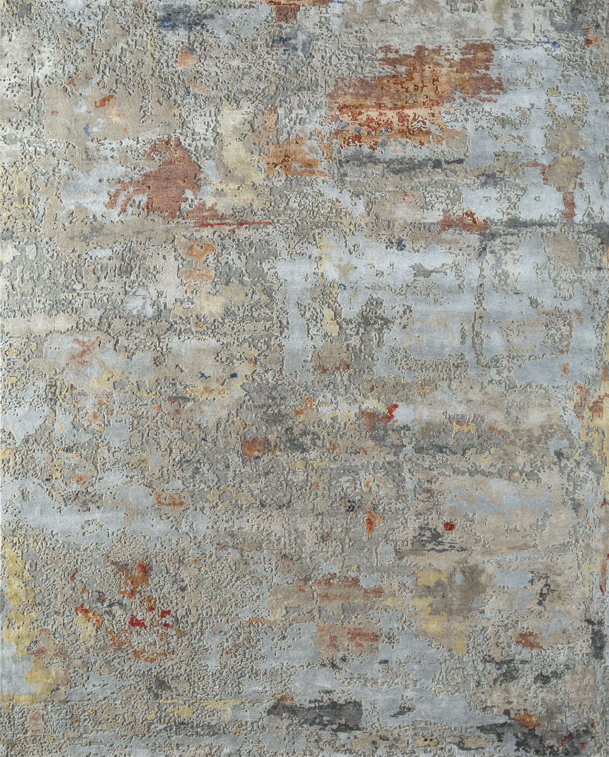 8' X 10' Blue Abstract Hand Knotted Area Rug