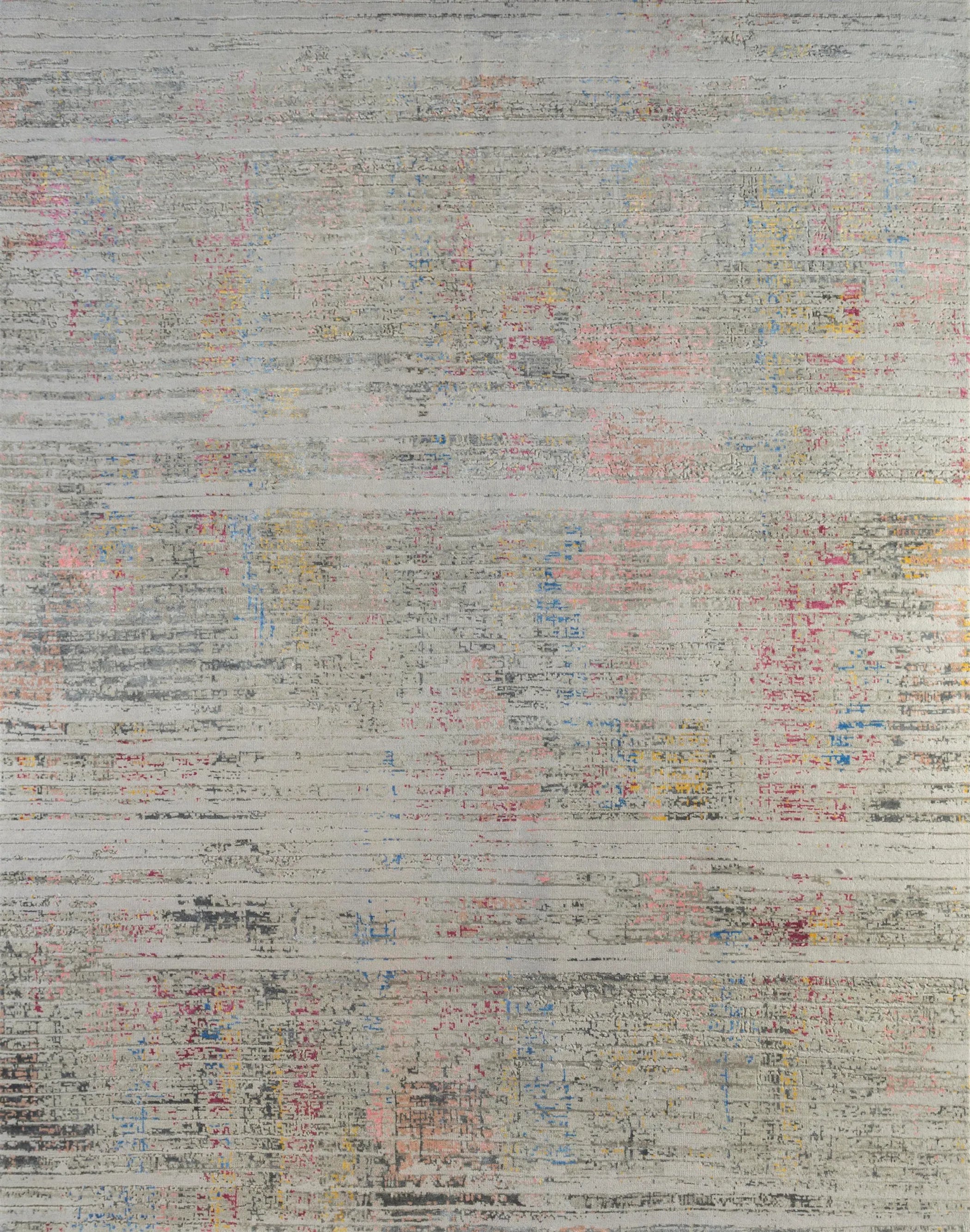 8' X 10' Beige Abstract Hand Knotted Area Rug