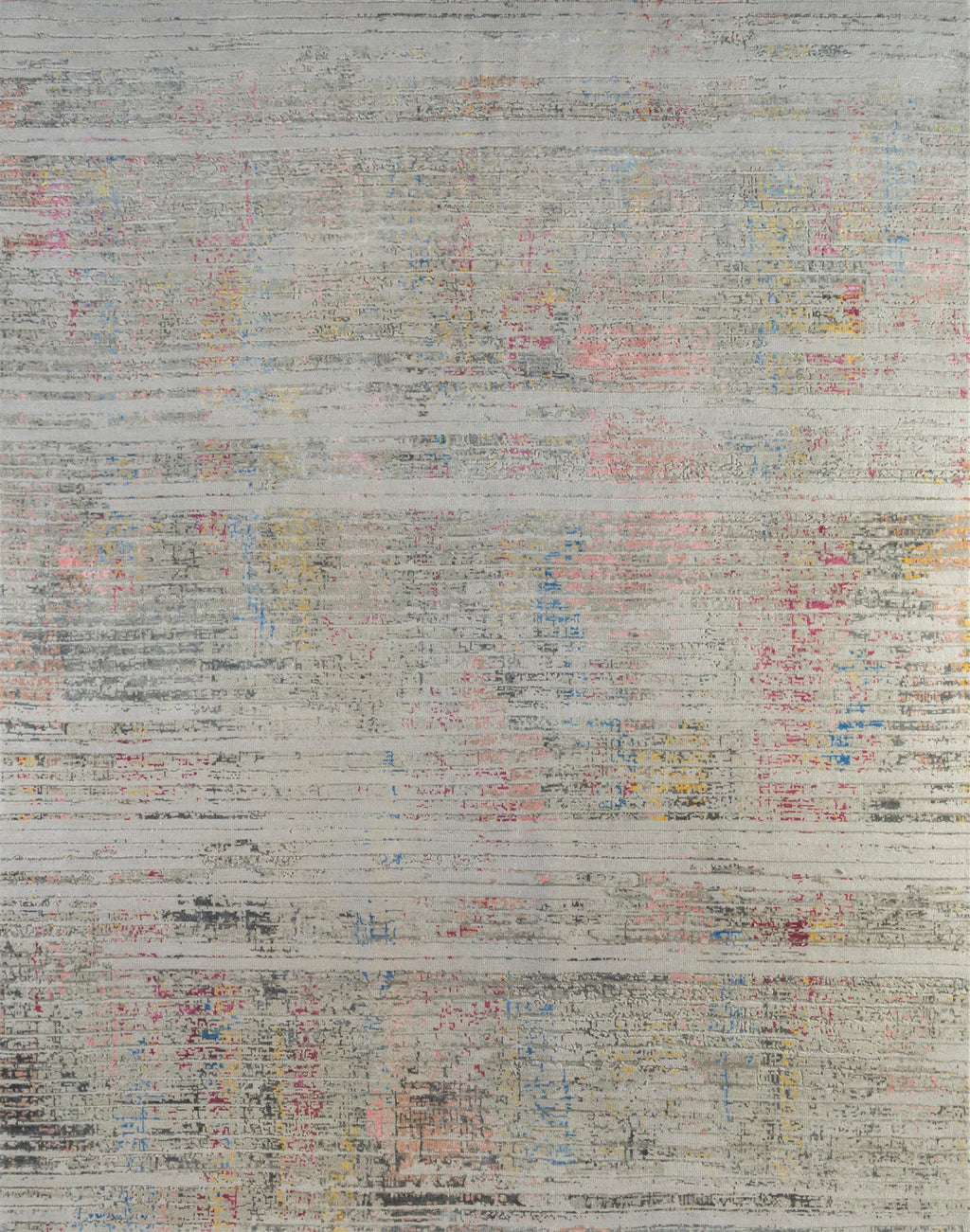 8' X 10' Beige Abstract Hand Knotted Area Rug