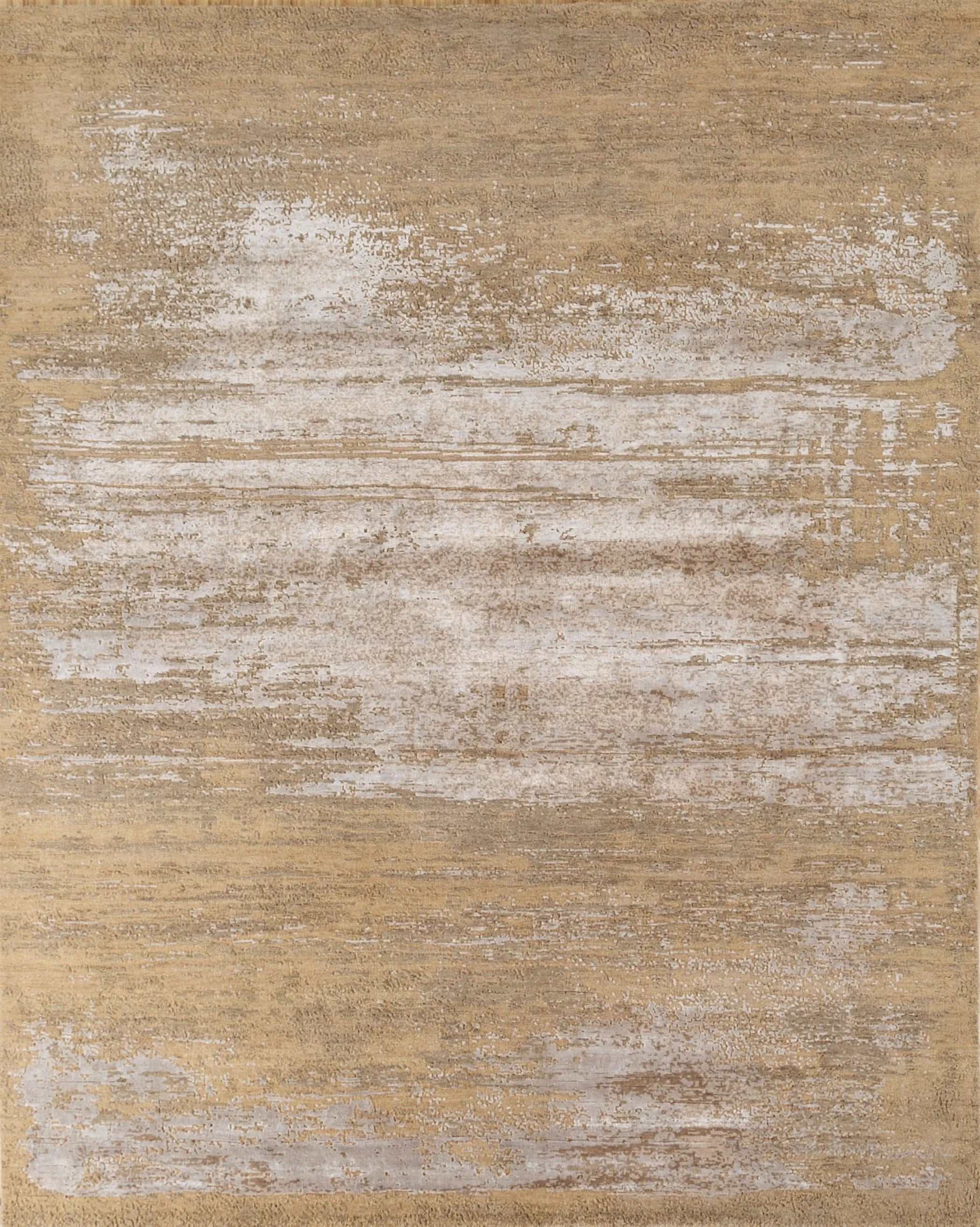 8' X 10' Beige Abstract Hand Knotted Area Rug