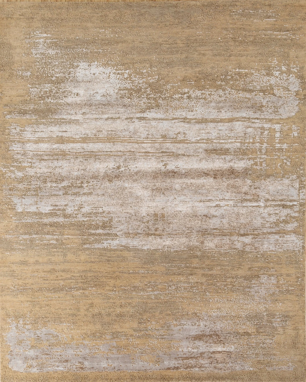 8' X 10' Beige Abstract Hand Knotted Area Rug