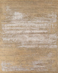 8' X 10' Beige Abstract Hand Knotted Area Rug
