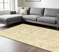 8' X 10' Beige And Gray Wool Oriental Hand Knotted Area Rug