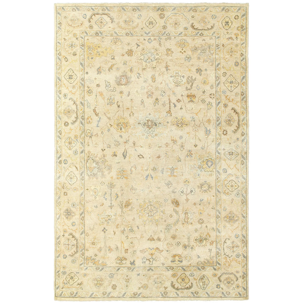 8' X 10' Beige And Gray Wool Oriental Hand Knotted Area Rug