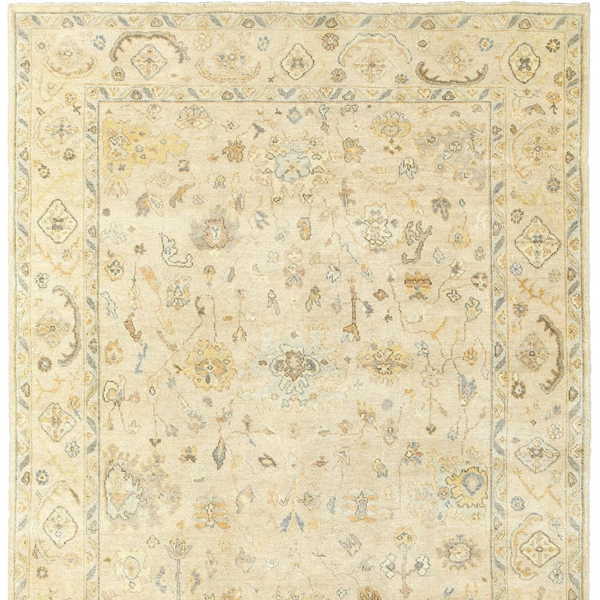 8' X 10' Beige And Gray Wool Oriental Hand Knotted Area Rug