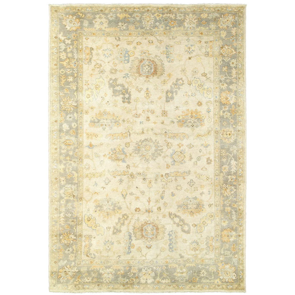 8' X 10' Beige And Gray Wool Oriental Hand Knotted Area Rug