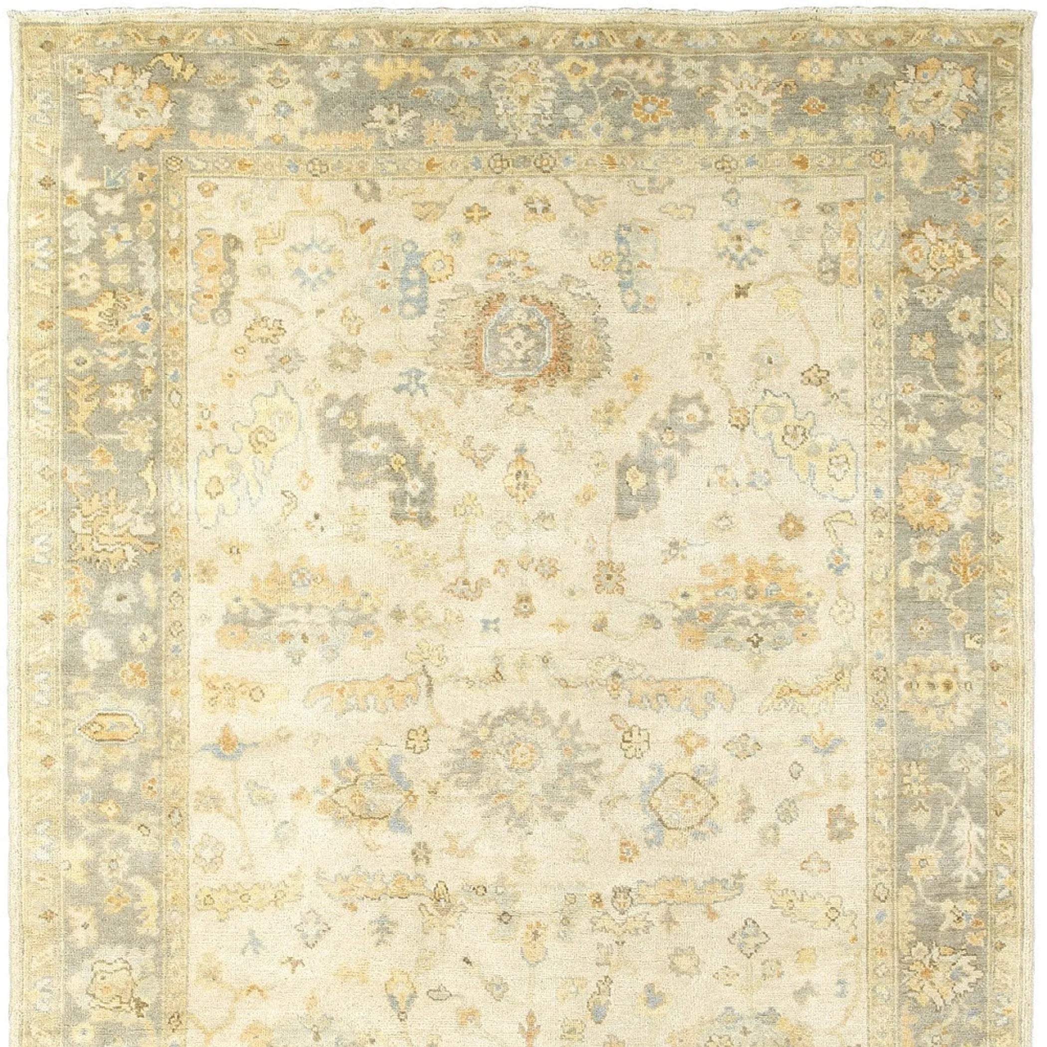 8' X 10' Beige And Gray Wool Oriental Hand Knotted Area Rug