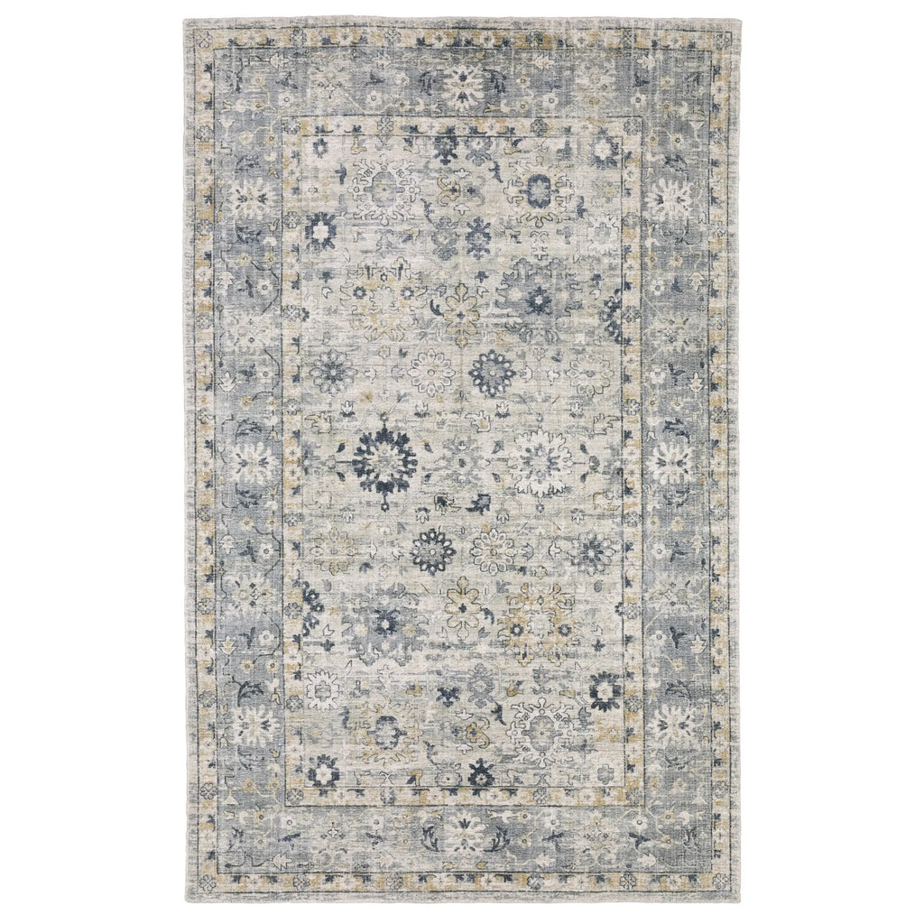 10' X 14' Gray And Blue Oriental Hand Tufted Area Rug