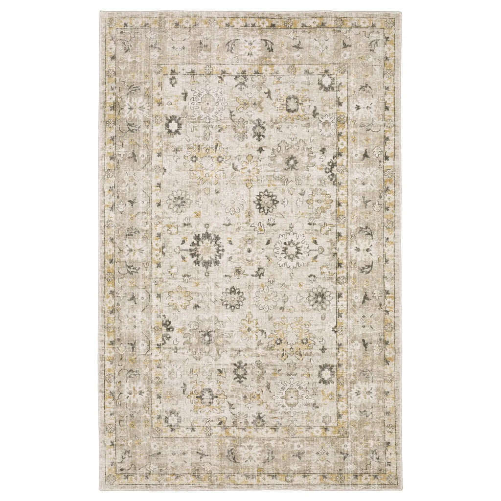 10' X 14' Beige And Gold Oriental Hand Tufted Area Rug