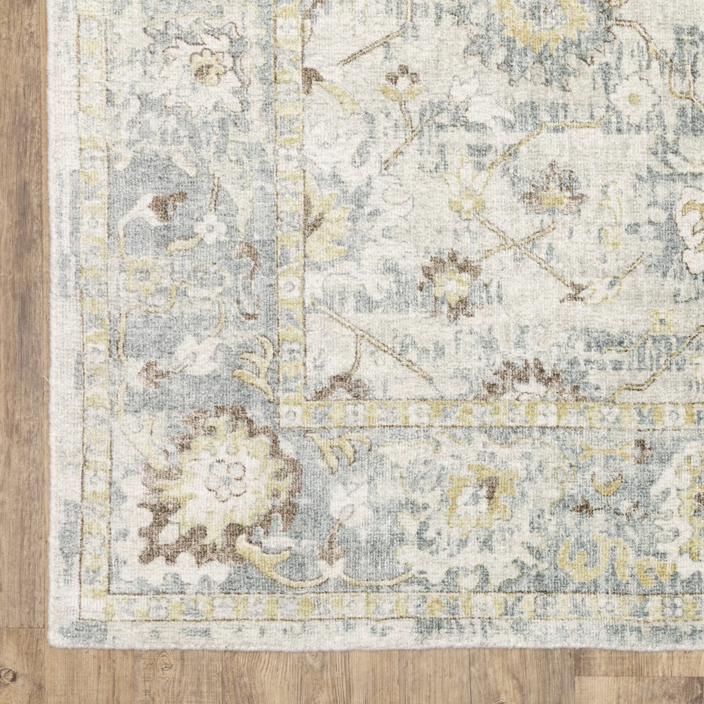 10' X 14' Ivory And Blue Oriental Hand Tufted Area Rug