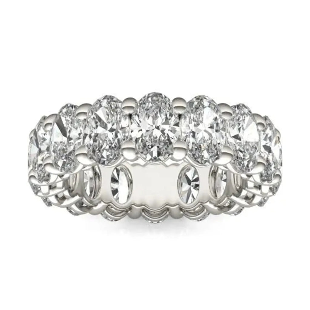 5 5/8 CTW Oval Lab Grown Diamond Couture Classic Eternity Ring 14K White Gold (G-VS)