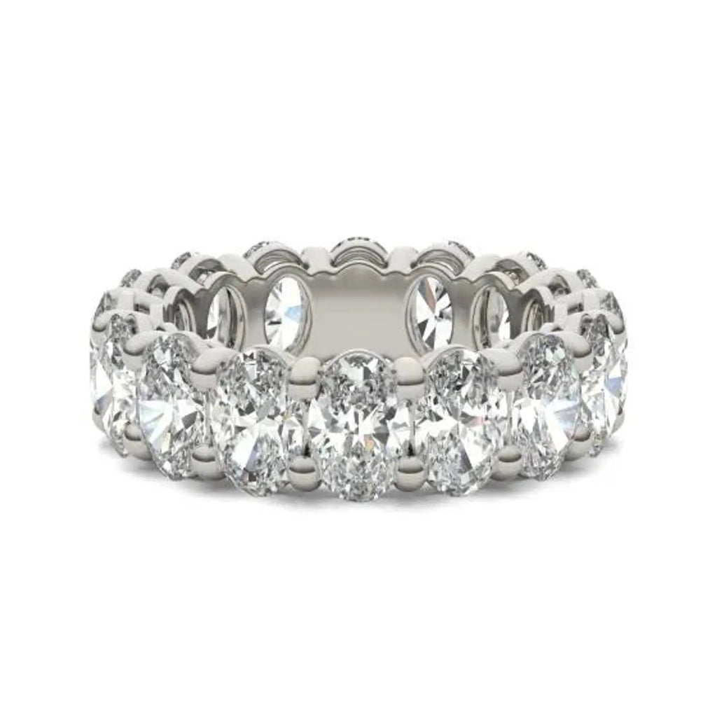 5 5/8 CTW Oval Lab Grown Diamond Couture Classic Eternity Ring 14K White Gold (G-VS)